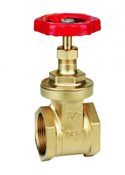 Heavy brass gate valve